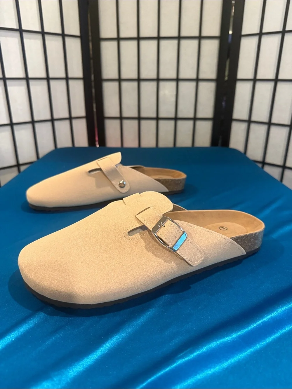 Men's Slip-On Buckle Loafers in Beige
